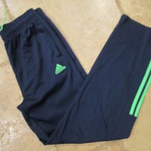 Adidas Tennis Pants Navy Blue Green Stripes